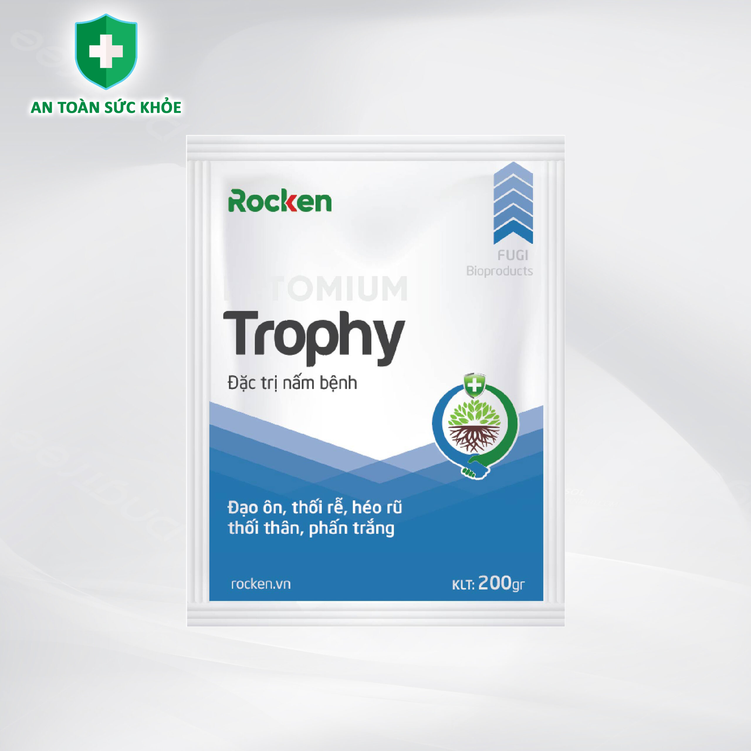 Thuốc trị đạo ôn, thối rễ, vàng lá Rocken TROPHY (200g)