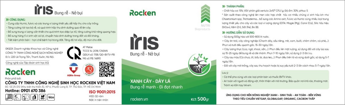 Thuốc kích rễ, kích lá, kích đọt Rocken IRIS