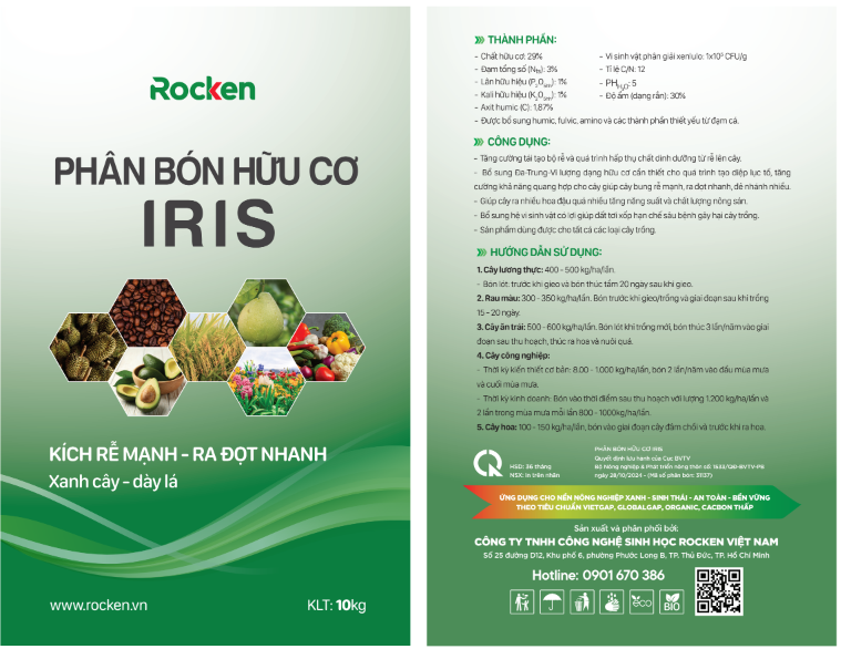 Phân bón hữu cơ Rocken IRIS an toàn